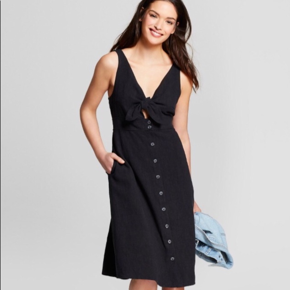 Women’s Tie-front Dress Universal Thread Black